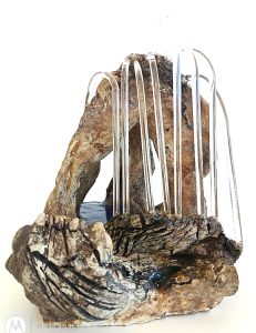 The gate. Tehnică mixtă, gresie, sticla. 38x20x27 cm